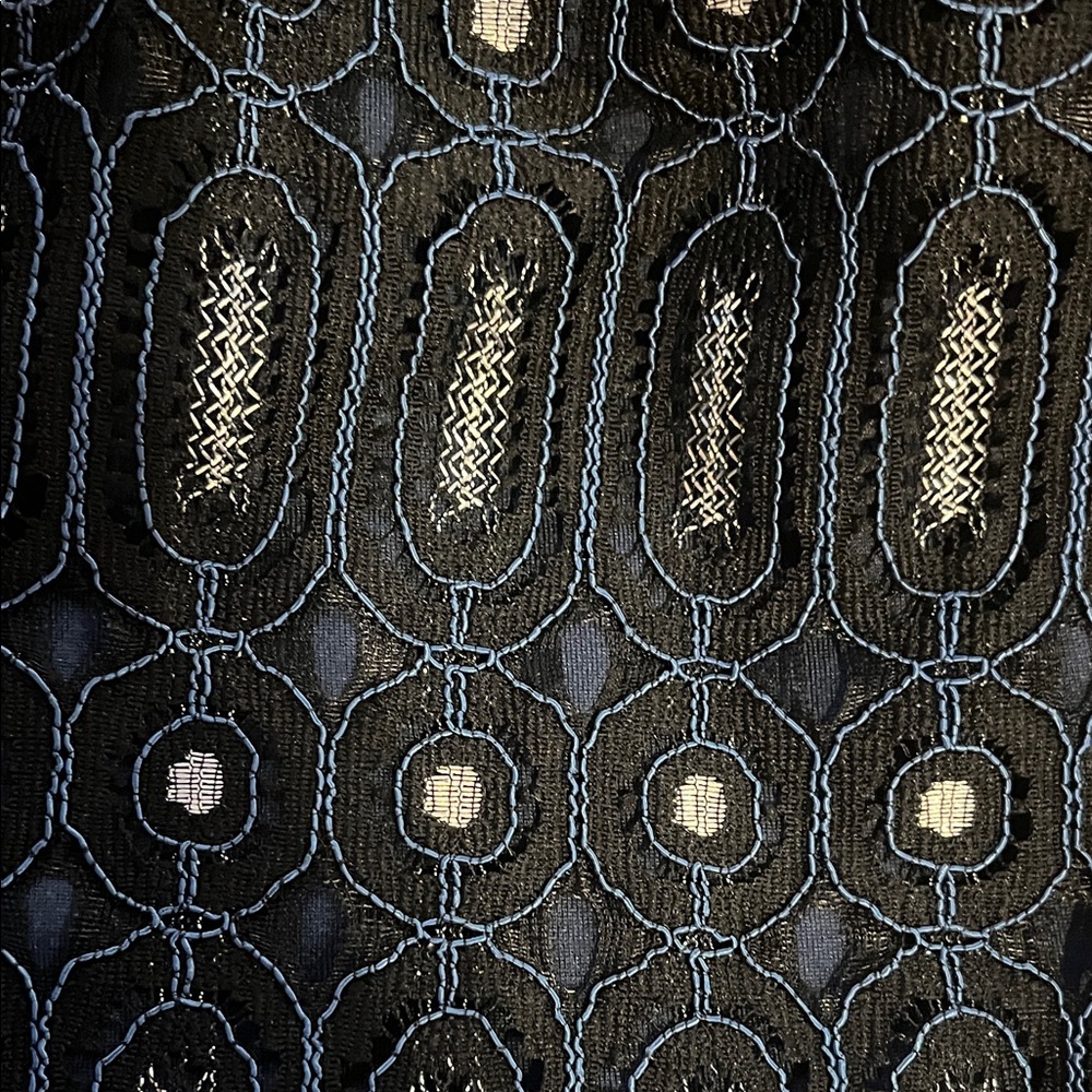 Loft Navy Blue Patterned Blouse - image 6